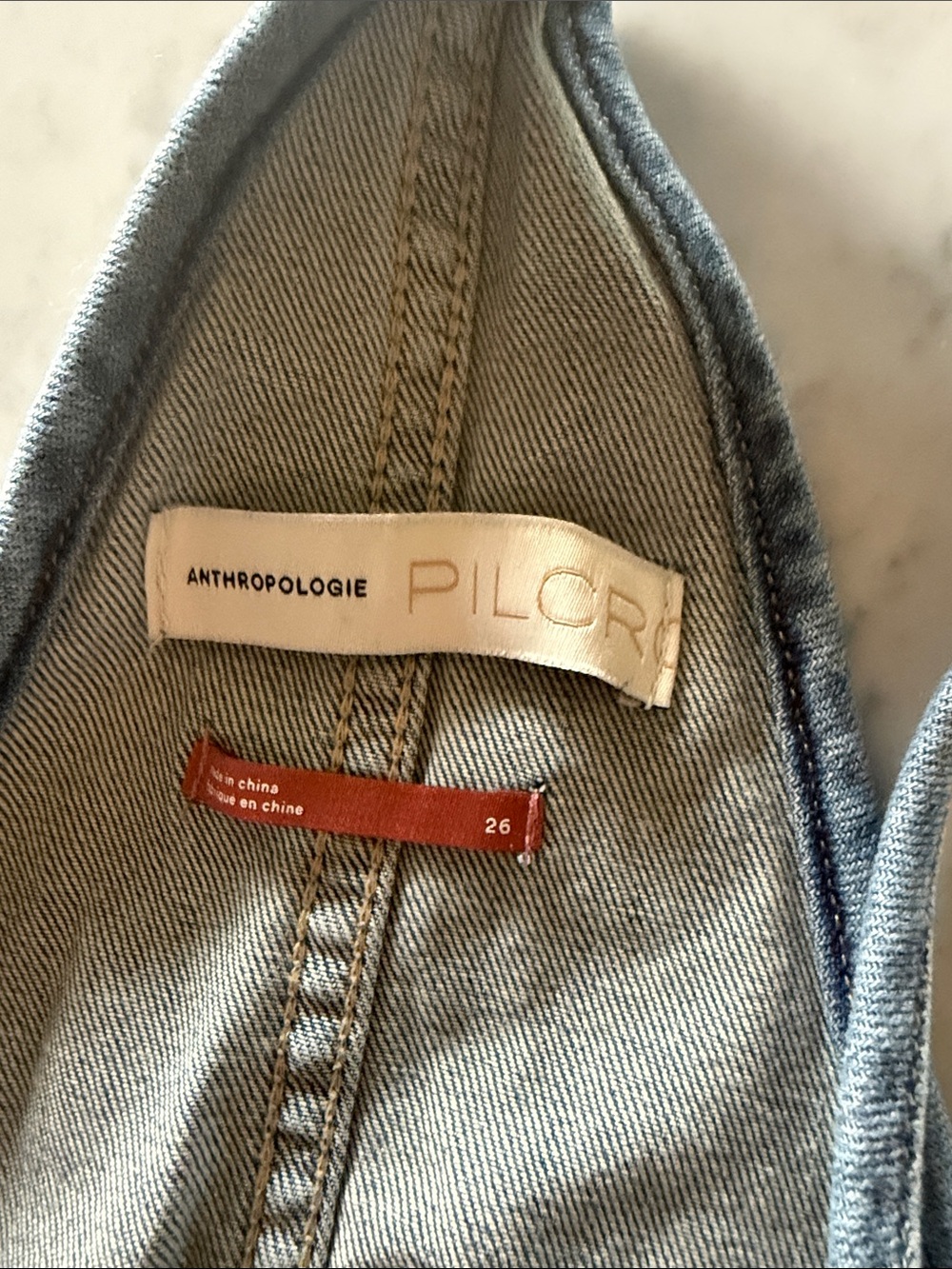 Anthropologie Pilcro Light Blue distressed overall jeans